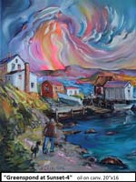 Greenspond at Sunset-4, Oil on Canvas